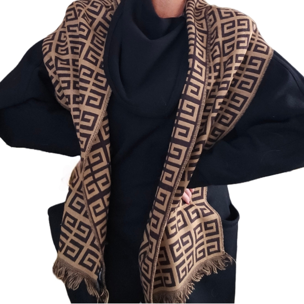 Givenchy 4G Brown Virgin Wool Winter Scarf